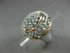 ESTATE LARGE 1.50CT DIAMOND 14KT WHITE & ROSE GOLD FLOWER FILIGREE COCKTAIL RING