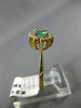 ESTATE .45CT DIAMOND & AAA EMERALD 14KT YELLOW GOLD 3D OVAL FLOWER RING #21761