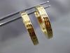 ESTATE 14KT YELLOW GOLD CLASSIC DIAMOND CUT HAMMER LOOK HOOP EARRINGS #24342