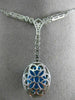 ANTIQUE 5.80CT DIAMOND & AAA TURQUOISE 14K WHITE GOLD HALO ETOILE NECKLACE 21870