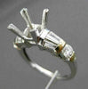 ESTATE .70CT DIAMOND 14KT WHITE GOLD BAGUETTE SEMI MOUNT ENGAGEMENT RING #9848