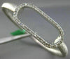 ESTATE LARGE .74CT DIAMOND 18KT WHITE GOLD OVAL MATTE SHINY LOVE BANGLE BRACELET