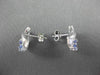 ESTATE 1.0CT DIAMOND & AAA TANZANITE 14KT WHITE GOLD TRILLION X STUD EARRINGS