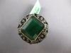 ANTIQUE LARGE 12CT MOCHA DIAMOND & AAA EMERALD 18K YELLOW GOLD & 925 SILVER RING