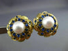 ESTATE 1.0CT AAA SAPPHIRE & SOUTH SEA PEARL 14K YELLOW GOLD 3D EARRINGS #20788