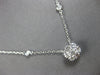 ESTATE .80CT DIAMOND 14KT WHITE GOLD 3D FLOWER BY THE YARD LOVE NECKLACE #27835