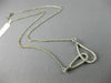 ESTATE .29CT DIAMOND 18KT WHITE GOLD 3D CLASSIC LOVE KNOT V SHAPE FUN NECKLACE