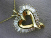 ESTATE 1.80CT BAGUETTE CUT DIAMOND 14KT YELLOW GOLD 3D OPEN HEART PENDANT #12019