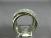 ESTATE LARGE 2.09CT DIAMOND 14K WHITE GOLD MULTI ROW CRISS CROSS FUN RING #18560