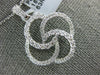 ESTATE .66CT DIAMOND 18KT WHITE GOLD 3D CLASSIC LOVE KNOT FLOWER PENDANT