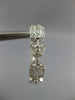 3.69CT DIAMOND 18KT WHITE GOLD ROUND & BAGUETTE INSIDE OUT HOOP HANGING EARRINGS