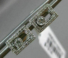 .24CT DIAMOND 18K WHITE GOLD RECTANGULAR SOLITAIRE ETOILE FLOATING STUD EARRINGS