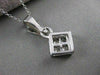ESTATE INVISIBLE PRINCESS DIAMOND SOLITARE 14K WHITE GOLD PENDANT + CHAIN  #3823