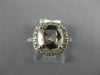 ESTATE LARGE 2.50CT AAA MORGANITE 14KT WHITE GOLD CUSHION HALO ENGAGEMENT RING