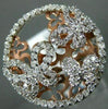 ESTATE LARGE 1.0CT DIAMOND 14KT WHITE & ROSE GOLD MULTI BUTTERFLY CIRCULAR RING