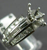 ANTIQUE .90CT DIAMOND 14KT WHITE GOLD FILIGREE SEMI MOUNT ENGAGEMENT RING #9872