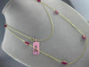 ESTATE LONG 20.83CT RUBIES 14KT YELLOW GOLD 3D MARQUISE SHAPE TIN TOP NECKLACE