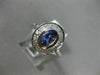 WIDE 1.16CT DIAMOND & AAA OVAL TANZANITE 14KT WHITE GOLD 3D HALO ENGAGEMENT RING