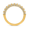 1.32CT DIAMOND 18KT YELLOW GOLD ROUND & PRINCESS SEMI ETERNITY ANNIVERSARY RING