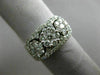 ESTATE WIDE 1.36CT DIAMOND 18KT WHITE GOLD FLOWER PAST PRESENT FUTURE LOVE RING