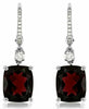ESTATE 10.05CT DIAMOND & AAA RHODOLITE 14K WHITE GOLD LEVERBACK HANGING EARRINGS