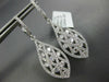 1.80CT DIAMOND 18KT WHITE GOLD TEAR DROP FILIGREE CRISS CROSS HANGING EARRINGS