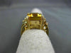 ESTATE 2.66CT DIAMOND & AAA YELLOW TOPAZ 14K YELLOW GOLD 3 STONE ENGAGEMENT RING