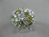 ESTATE WIDE 1.0CT WHITE & MULTI COLOR FANCY DIAMOND 14K WHITE GOLD FILIGREE RING