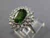 LARGE 2.60CT DIAMOND & AAA INTENSE PERIDOT 14K WHITE GOLD ENGAGEMENT RING #28312
