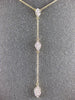 ESTATE .20CT DIAMOND 14KT YELLOW GOLD 3D CLUSTER LARIAT MARQUISE FUN NECKLACE
