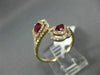 ESTATE .87CT DIAMOND & AAA RUBY 14K ROSE GOLD PEAR SHAPE FLOWER CRISS CROSS RING