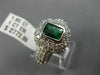 LARGE 2.80CT DIAMOND & AAA EMERALD 14KT WHITE GOLD 3D HALO PAVR ENGAGEMENT RING