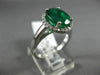 LARGE 3CT DIAMOND & AAA COLOMBIAN EMERALD 14K WHITE GOLD 3D HALO ENGAGEMENT RING