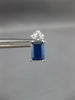 2.25CT DIAMOND & AAA SAPPHIRE 14KT WHITE GOLD EMERALD STUD CUT EARRINGS #27122