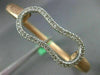 ESTATE LARGE .75CT DIAMOND 18KT WHITE ROSE GOLD MATTE SHINY LOVE BANGLE BRACELET