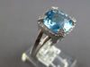 4.66CT DIAMOND & AAA BLUE TOPAZ 14KT WHITE GOLD CUSHION & ROUND ENGAGEMENT RING