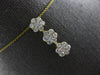 1.15CT DIAMOND 14K YELLOW GOLD ROUND FLOWER PAST PRESENT FUTURE FLOATING PENDANT