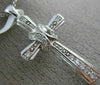 ANTIQUE .24CT DIAMOND 14K WHITE GOLD 3D CLASSIC PAVE X LOVE CROSS PENDANT #16055