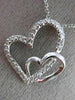 ESTATE .22CT DIAMOND 14KT WHITE GOLD DOUBLE HEART LOVE FLOATING PENDANT W/ CHAIN