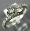 ESTATE 1.0CT ROUND DIAMOND 14KT WHITE GOLD 3D CLASSIC TWO STONE CRISS CROSS RING