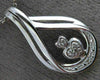 ESTATE .02CT DIAMOND 14KT WHITE GOLD DOUBLE HEART INFINITY LOVE FLOATING PENDANT