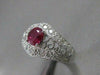 WIDE ANTIQUE 1.73CTW DIAMOND RUBY 18K W GOLD FILIGREE COCKTAIL RING 13MM #18441