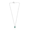 3.51CT DIAMOND & AAA EMERALD 18KT WHITE GOLD PEAR SHAPE SOLITAIRE LOVE NECKLACE