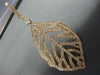 ESTATE LARGE 3.05CT DIAMOND 18K ROSE GOLD HANDCRAFTED LEAF PAVE HANGING EARRINGS