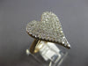ESTATE LARGE 1.0CT DIAMOND 14KT YELLOW GOLD 3D INVISIBLE HEART SHAPE LOVE RING