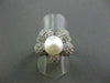 ESTATE LARGE 3.32CT DIAMOND 18KT WHITE GOLD PEARL FLOWER PAVE RING STUNNING!!