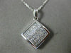 ESTATE 1.0CT DIAMOND 14KT WHITE GOLD 3D INVISIBLE SQUARE FLOATING PENDANT #17673