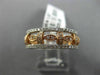 ESTATE WIDE .81CT DIAMOND 14K WHITE & ROSE GOLD ETERNITY WEDDING ANNIVERSAY RING