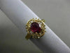 ESTATE WIDE 1.88CT DIAMOND EXTRA FACET RUBY 14K YELLOW GOLD OVAL ENGAGEMENT RING