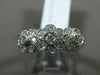 ESTATE .75CT DIAMOND 14KT WHITE GOLD 3 STONE FLOWER FILIGREE MILGRAIN LOVE RING